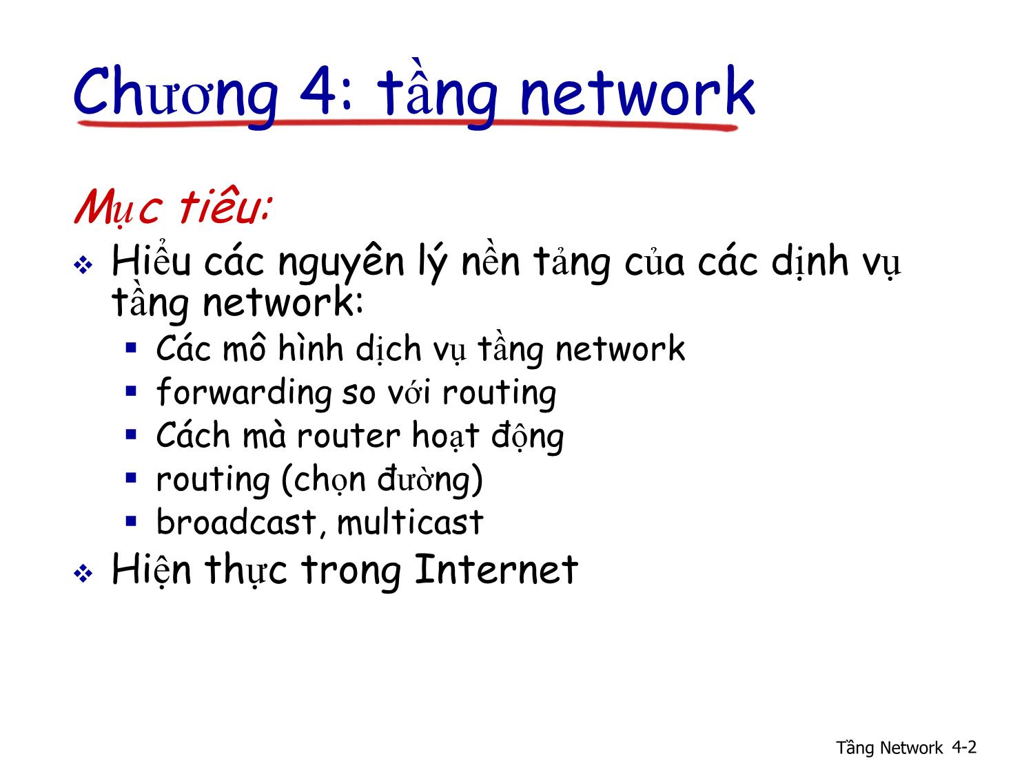 Bài giảng Computer Networking - Chương 4: Tầng Network trang 2