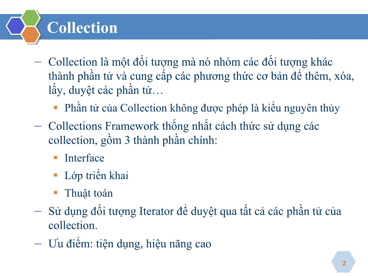 Bài giảng Công nghệ Java - Bài 1: Collection - Nguyễn Hữu Thể trang 2