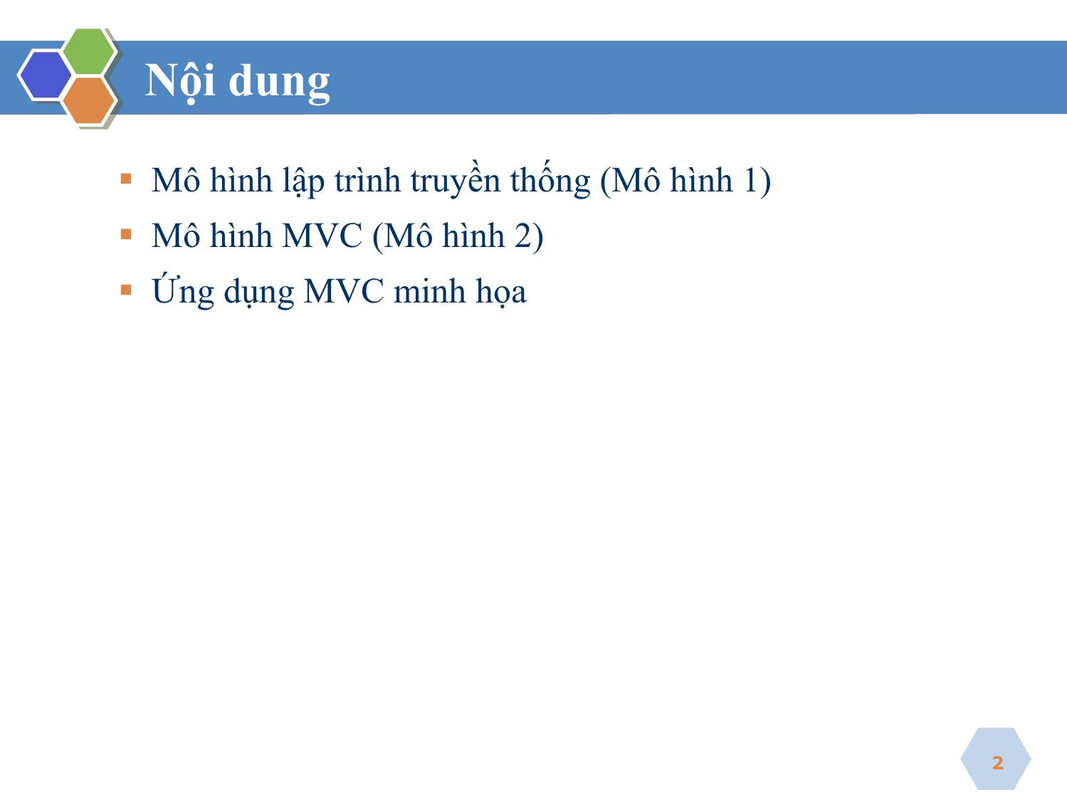 Bài giảng Công nghệ Java - Bài 3: MVC - Nguyễn Hữu Thể trang 2