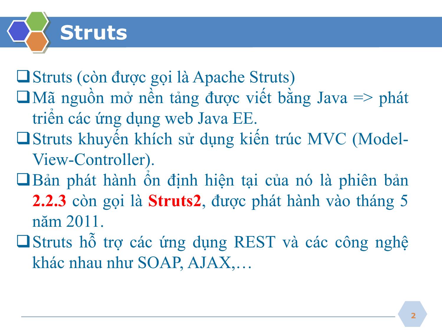 Bài giảng Công nghệ Java - Bài 5: Struts và Spring Framework - Nguyễn Hữu Thể trang 2