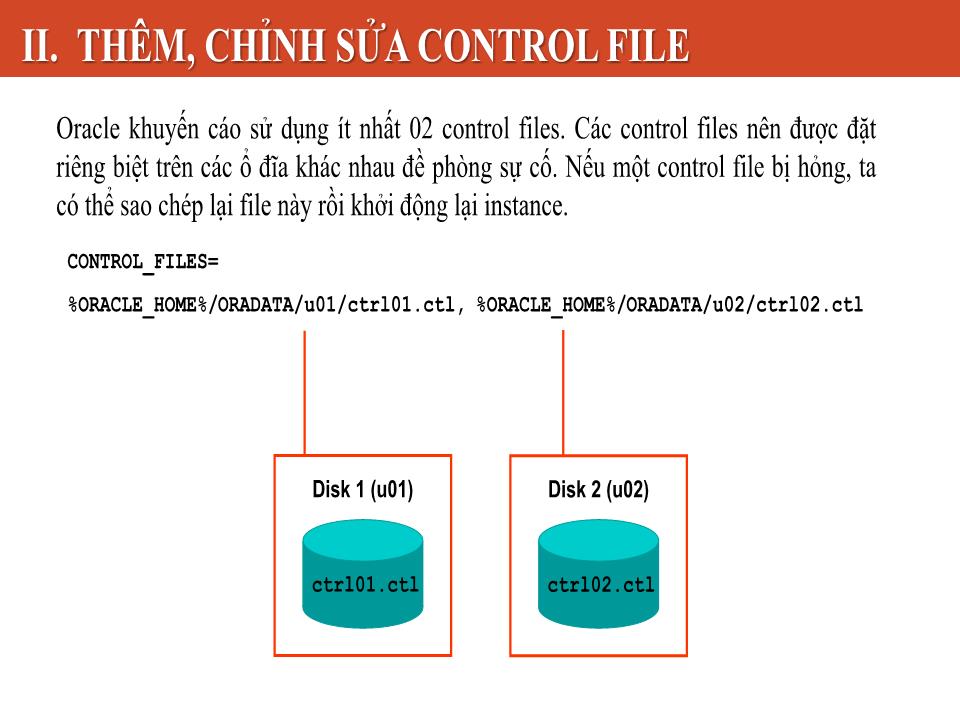Bài giảng Công nghệ Oracle - Chương 5: Quản lý Control File - Nguyễn Việt Hưng trang 5
