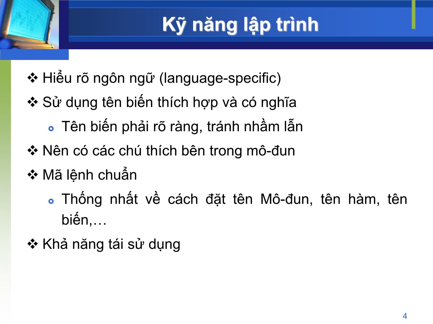 Bài giảng Công nghệ phần mềm - Chương 4: Cài đặt phần mềm - Phạm Thi Vương trang 4