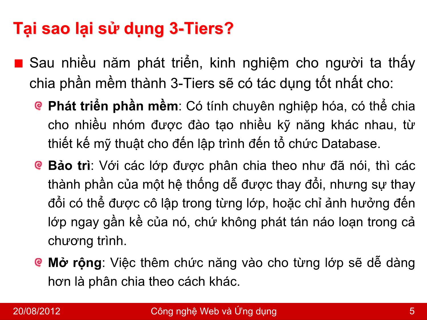 Bài giảng Công nghệ Web và ứng dụng - Bài 3: Xây dựng ứng dụng PHP theo mô hình 3-Tiers - Nguyễn Hoàng Tùng trang 5