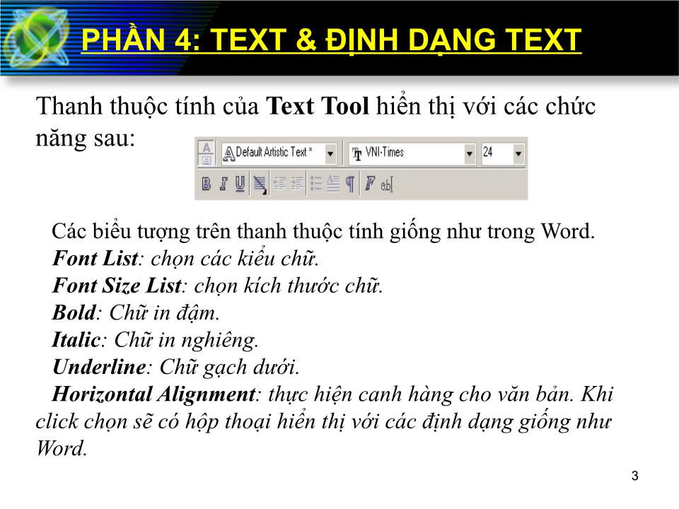 Bài giảng Corel Draw - Phần 4: Text và định dạng Text trang 2