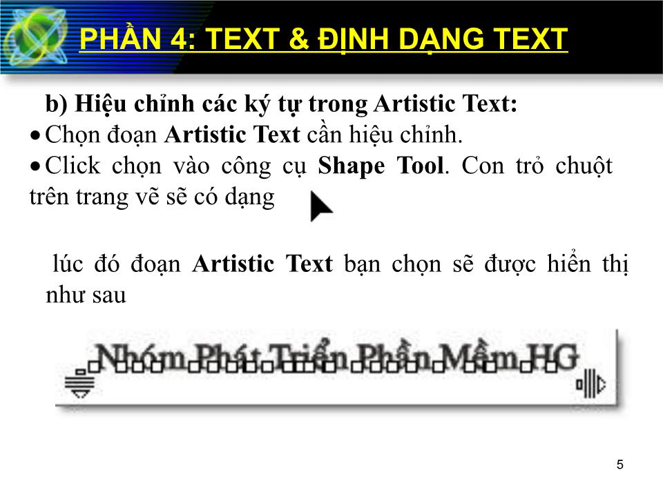 Bài giảng Corel Draw - Phần 4: Text và định dạng Text trang 4