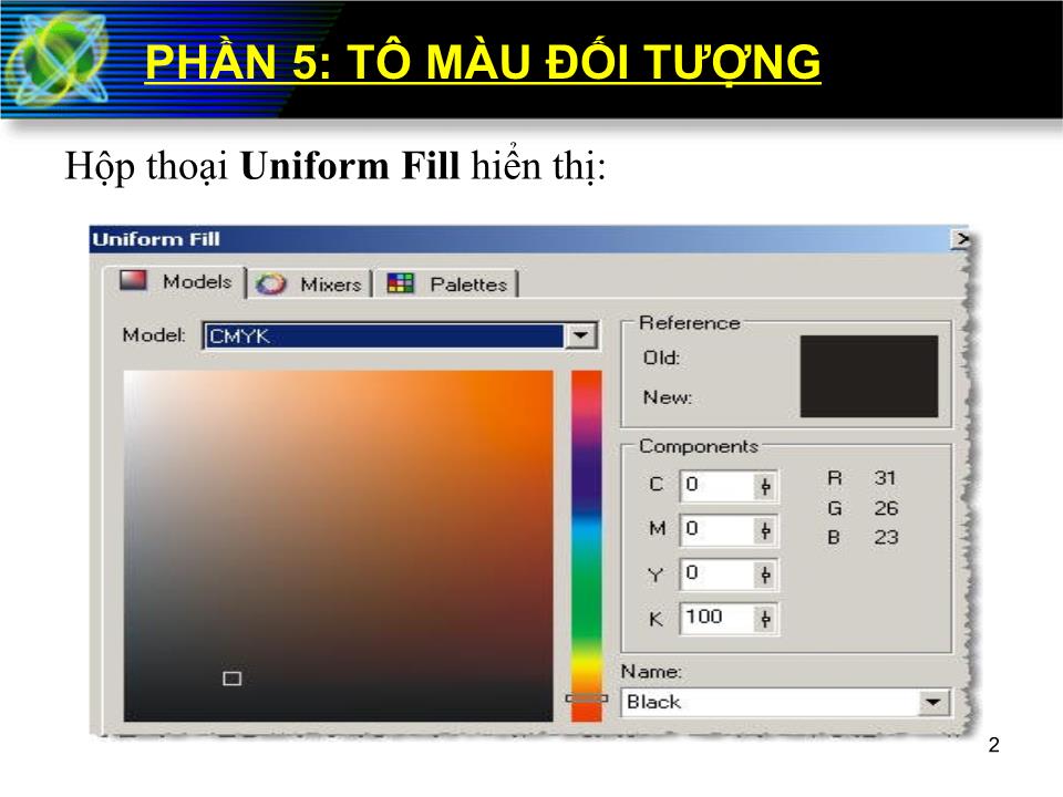 Bài giảng Corel Draw - Phần 5: Tô màu đối tượng trang 1