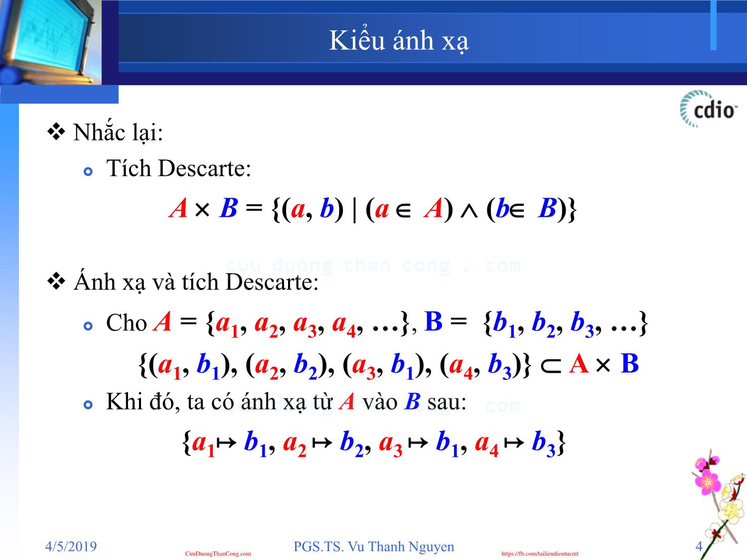 Bài giảng Đặc tả hình thức - Chương 7: Kiểu ánh xạ - Vũ Thanh Nguyên trang 4