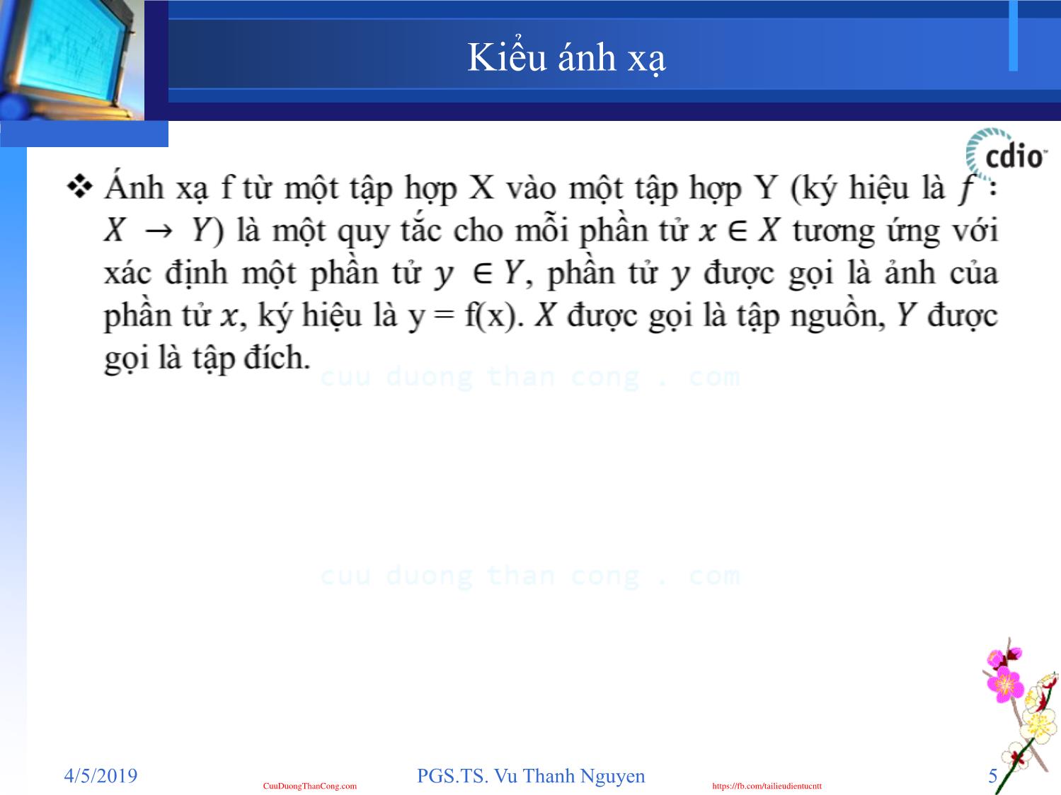 Bài giảng Đặc tả hình thức - Chương 7: Kiểu ánh xạ - Vũ Thanh Nguyên trang 5