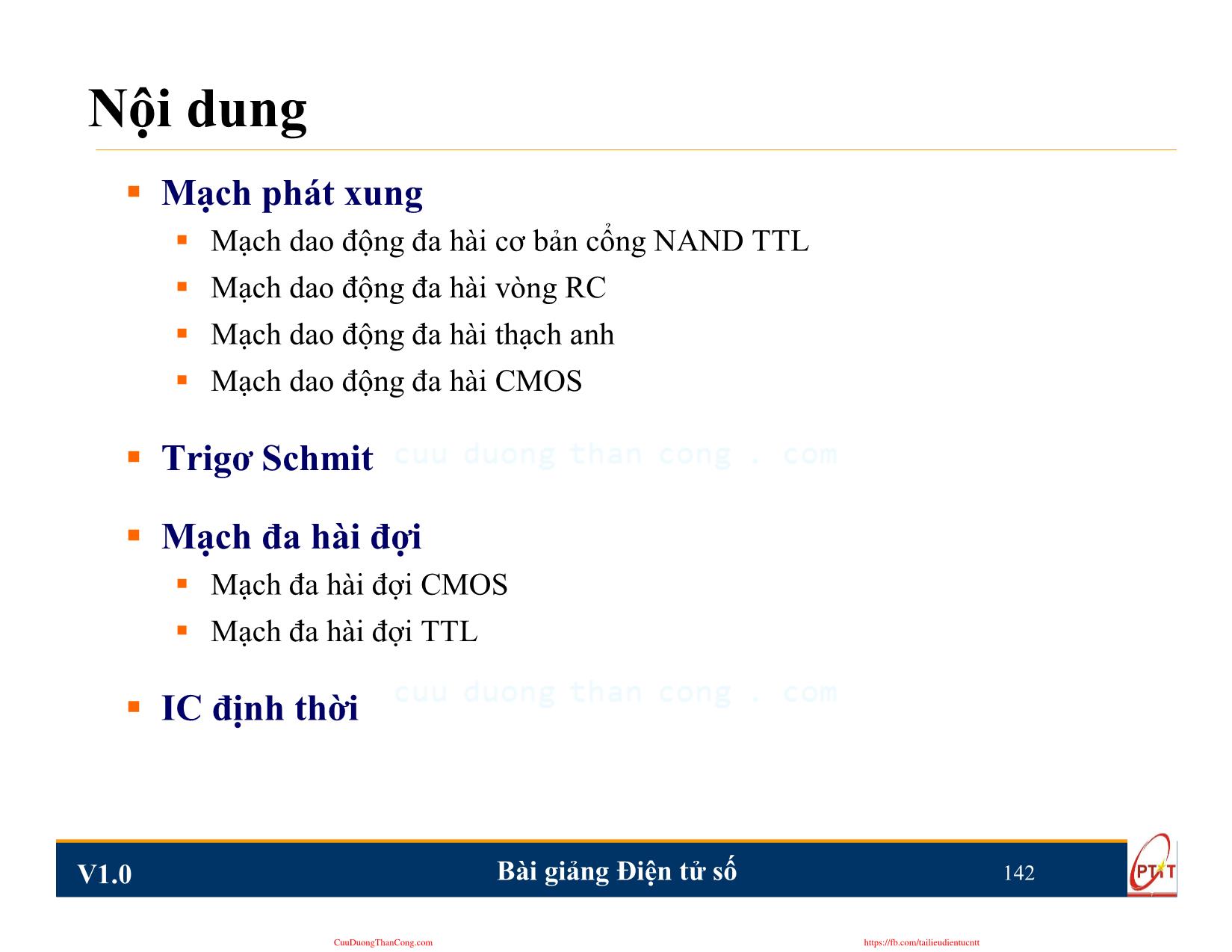 Bài giảng Điện tử số - Chương 6: Mạch phát xung và tạo dạng xung - Nguyễn Trung Hiếu trang 3