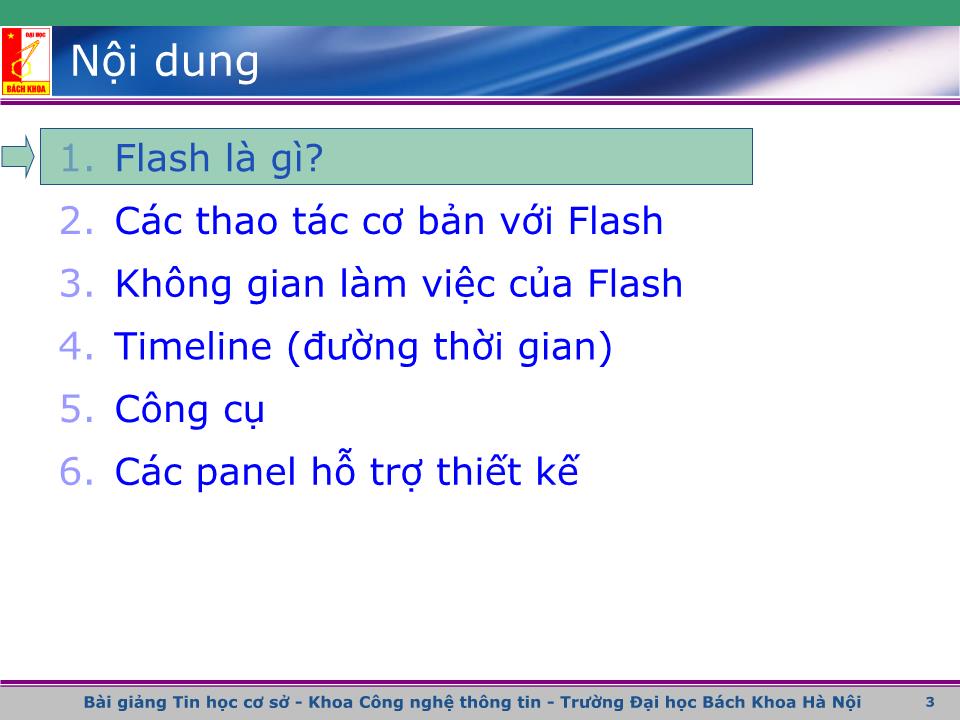 Bài giảng Flash - Bài 1: Giới thiệu về Flash trang 2