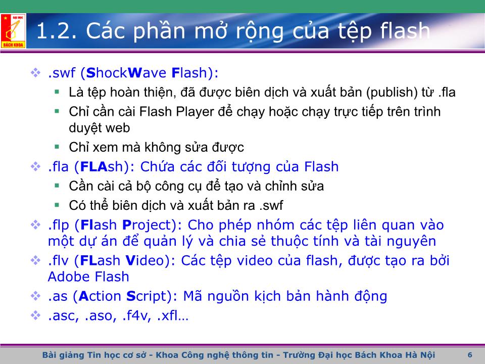 Bài giảng Flash - Bài 1: Giới thiệu về Flash trang 5