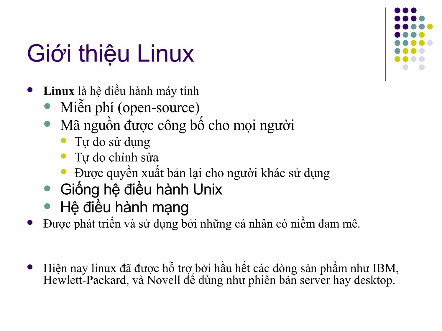 Bài giảng Hệ điều hành Linux - Chương 1: Giới thiệu Linux - Ngô Văn Công trang 5
