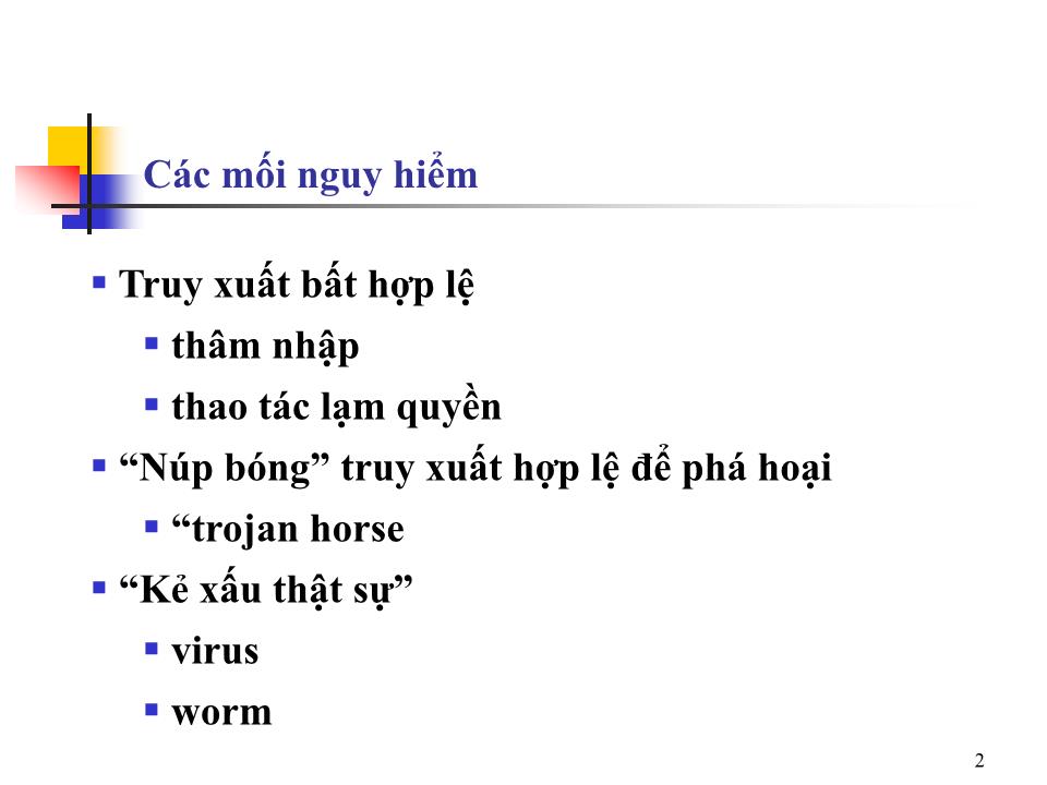 Bài giảng Hệ điều hành nâng cao - Bài 11: An toàn và bảo vệ hệ thống - Trần Hạnh Nhi trang 1