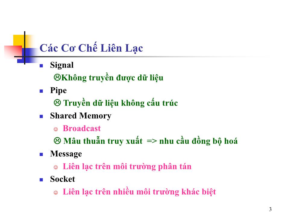 Bài giảng Hệ điều hành nâng cao - Bài 4: Liên lạc giữa các tiến trình và vấn đề đồng bộ hoá - Trần Hạnh Nhi trang 2