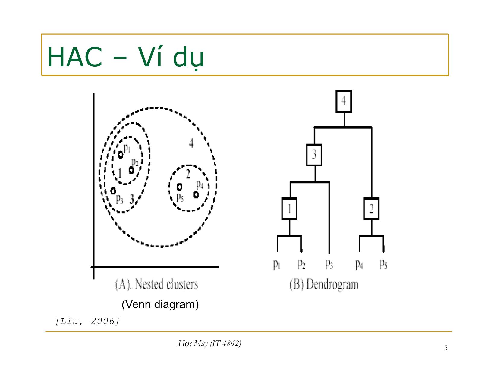 Bài giảng Học máy - Bài 12: Phân cụm dựa trên tích tụ phân cấp - Nguyễn Nhật Quang trang 5