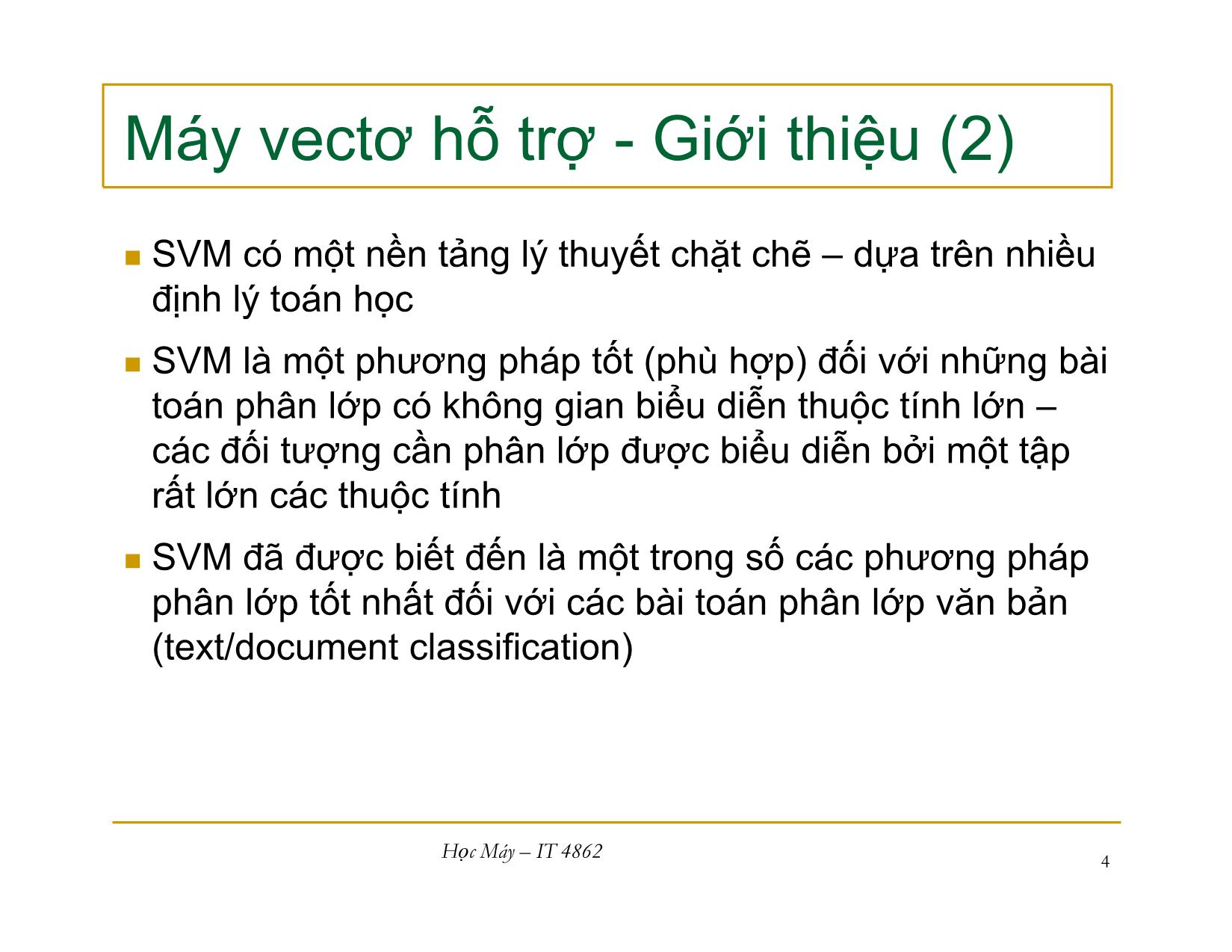 Bài giảng Học máy - Bài 9: Máy vecto hỗ trợ - Nguyễn Nhật Quang trang 4