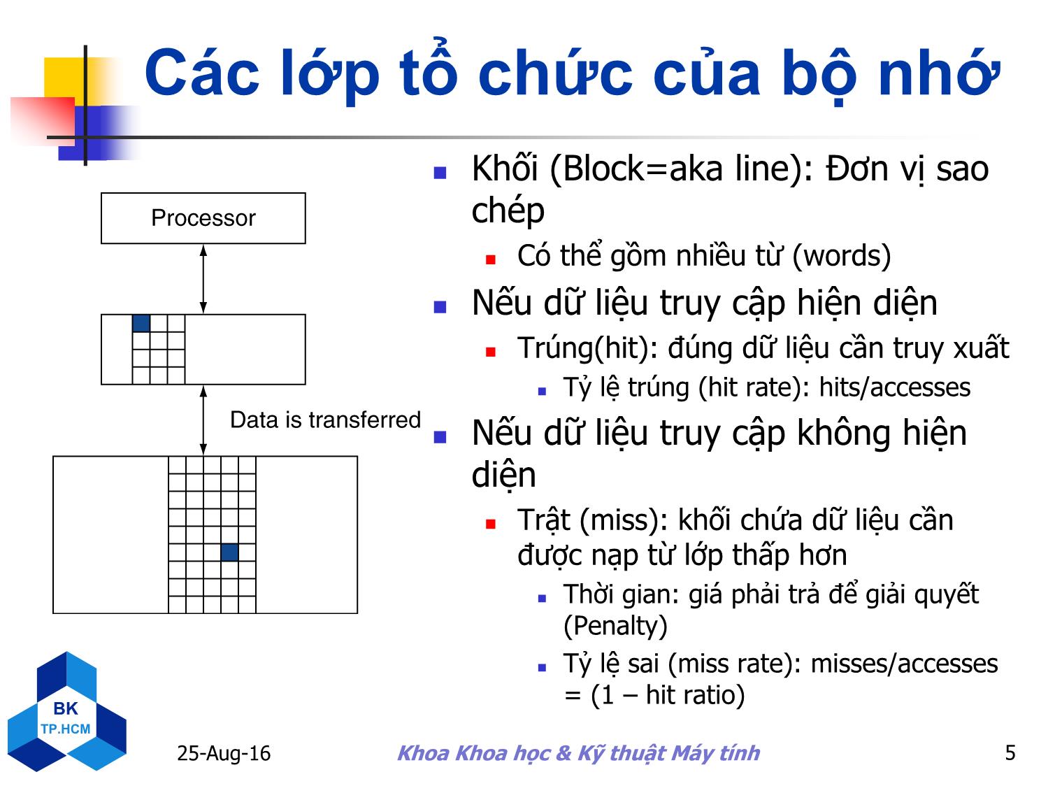 Bài giảng Kiến trúc máy tính - Chương 5: Tổ chức và cấu trúc bộ nhớ - Nguyễn Thanh Sơn trang 5