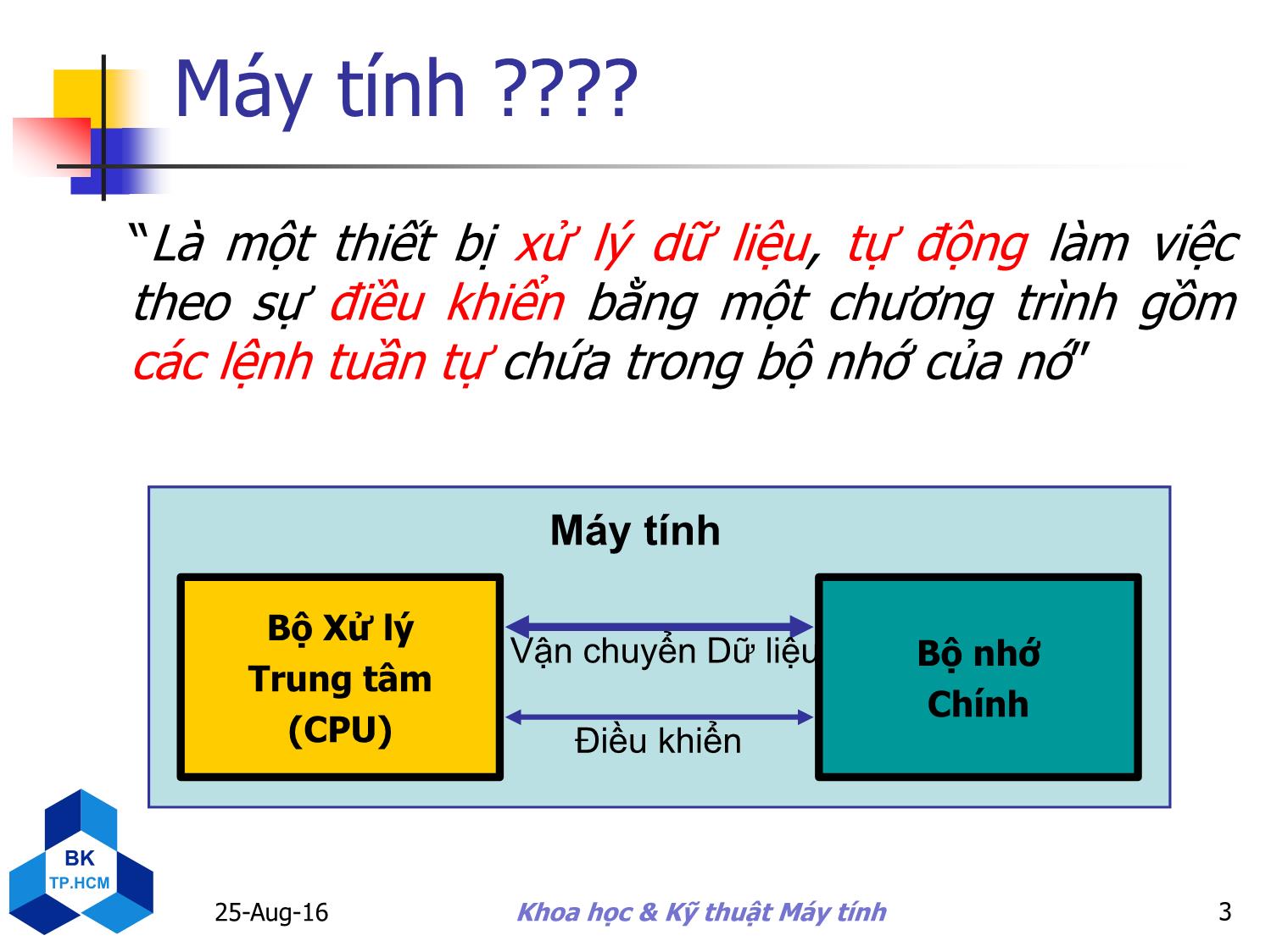 Bài giảng Kiến trúc máy tính - Giới thiệu môn học - Nguyễn Thanh Sơn trang 3