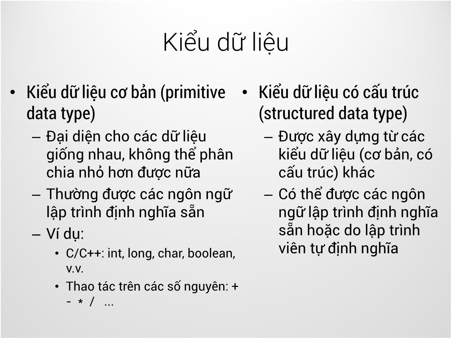 Bài giảng Kỹ thuật lập trình - Bài 5: Cấu trúc dữ liệu - Trịnh Thành Trung trang 5
