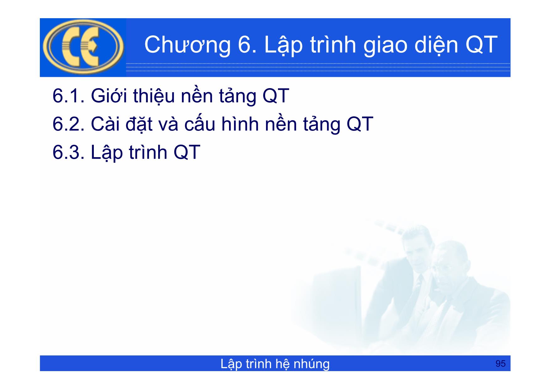 Bài giảng Lập trình hệ nhúng - Chương 6: Lập giao diện QT - Phạm Văn Thuận trang 1