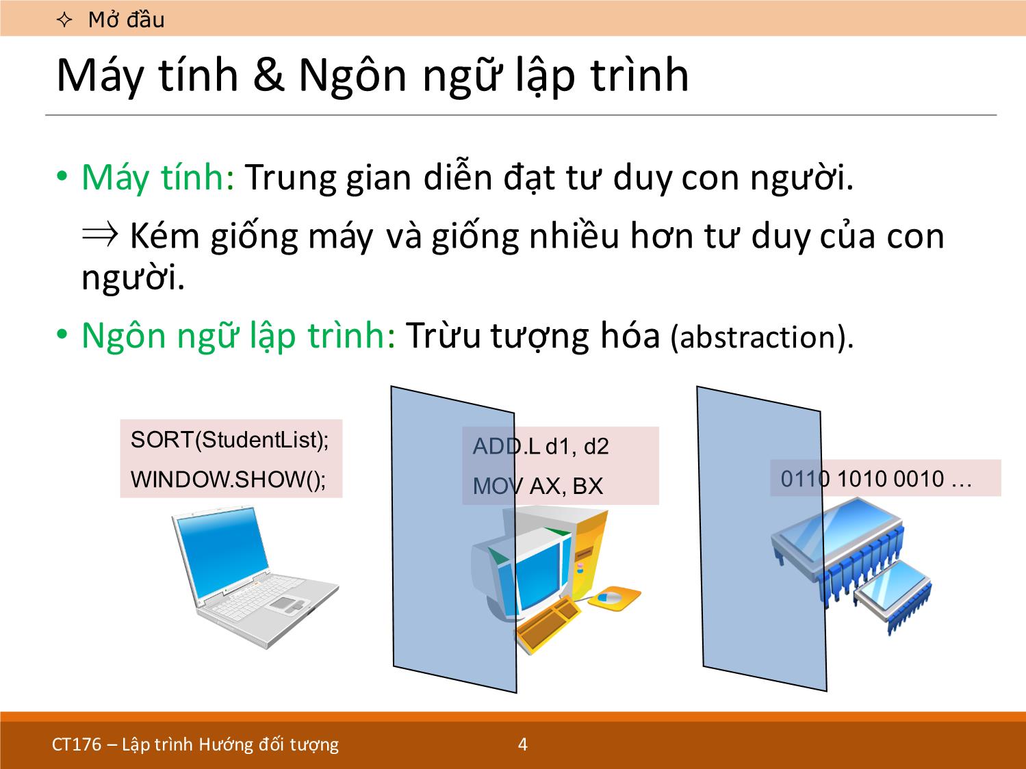 Bài giảng Lập trình hướng đối tượng - Chương 1: Lập trình hướng đối tượng trang 4