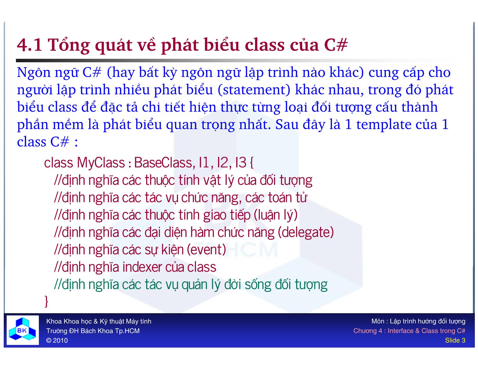 Bài giảng Lập trình hướng đối tượng - Chương 4: Interface và Class trong C# trang 3