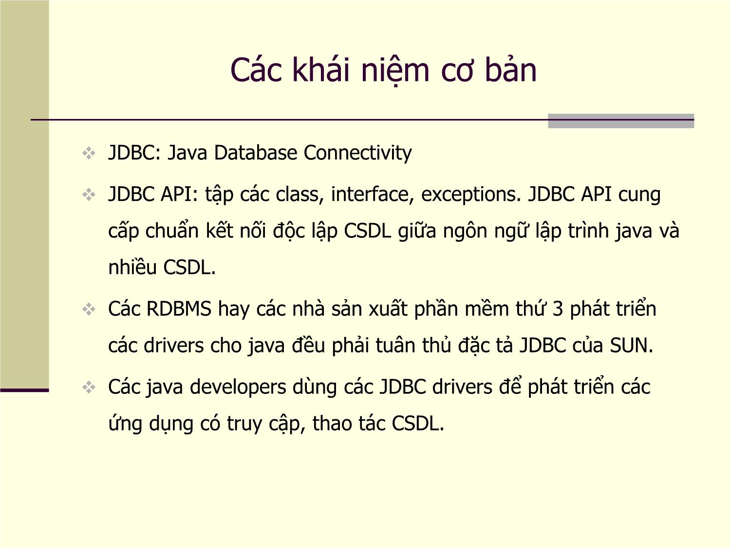 Bài giảng Lập trình Java - Chương 6: Lập trình JDBC trang 5