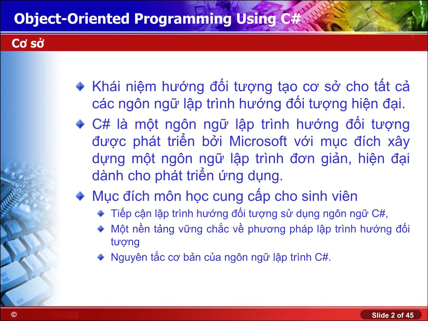 Bài giảng Lập trình nâng cao - Bài 1 - Lý Anh Tuấn trang 2