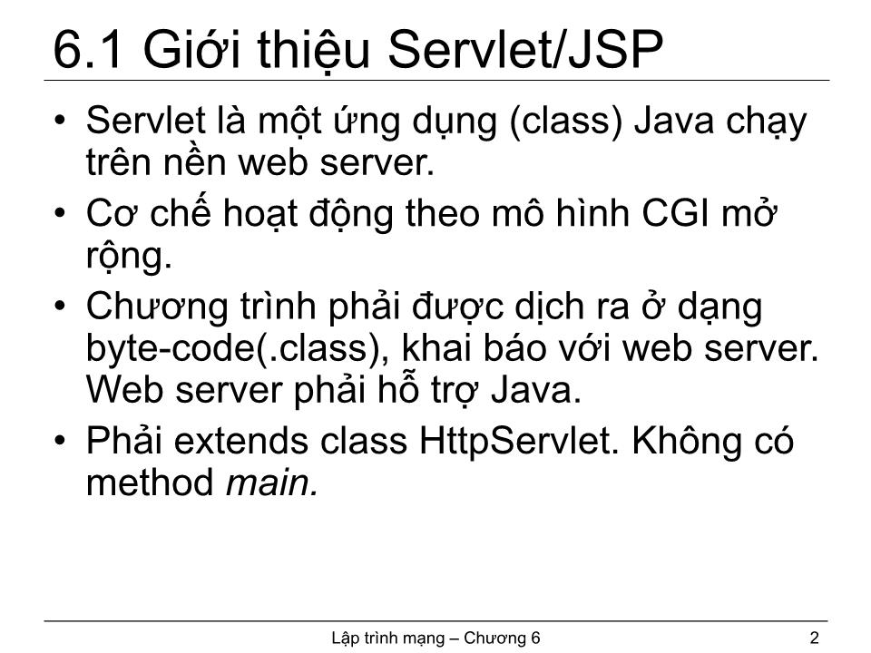 Bài giảng Lập trình ứng dụng Web - Chương 6: Lập trình Web với các công nghệ phổ biến trang 1