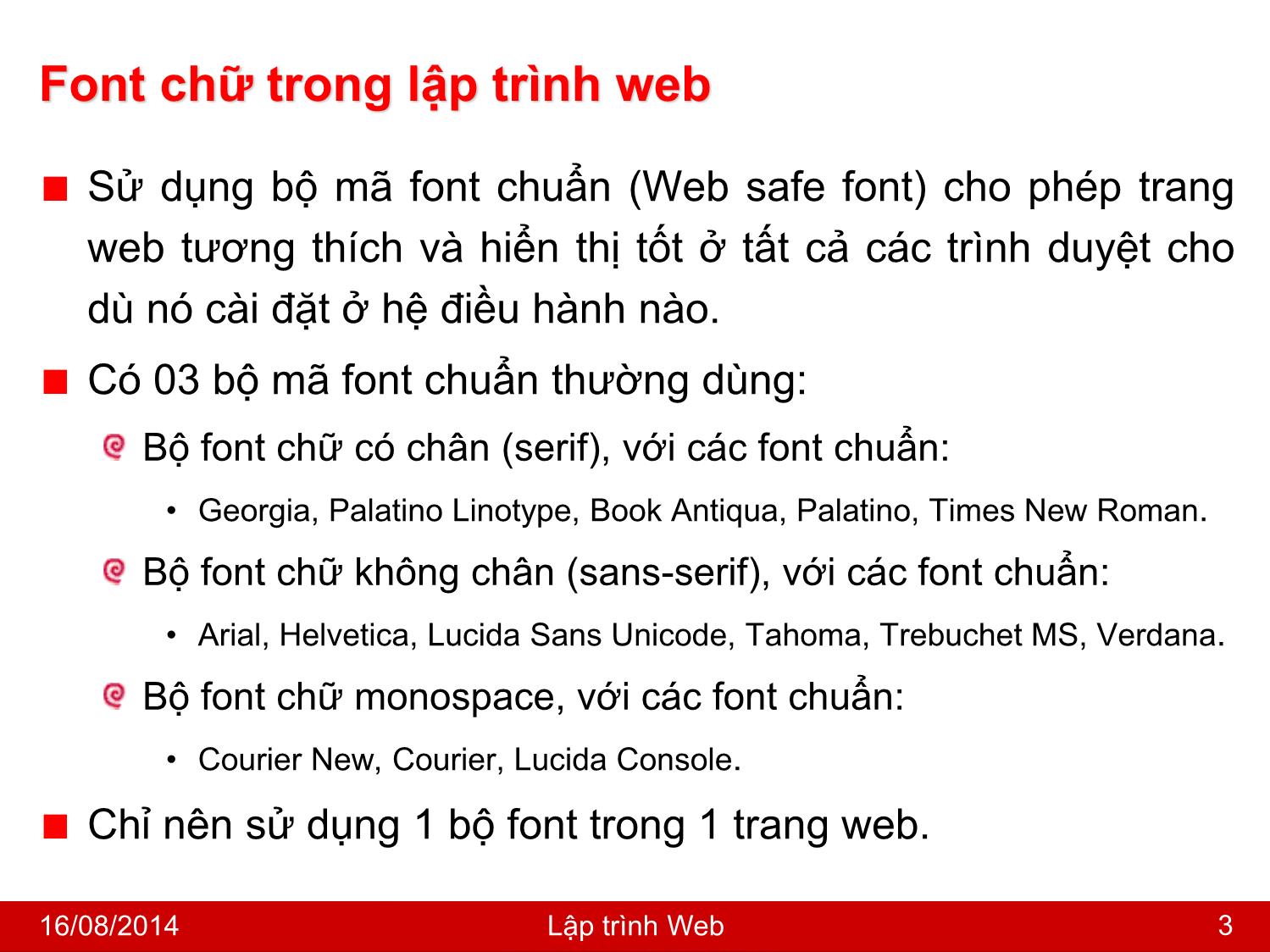 Bài giảng Lập trình Web - Bài 3: Cơ bản về CSS - Nguyễn Hoàng Tùng trang 3