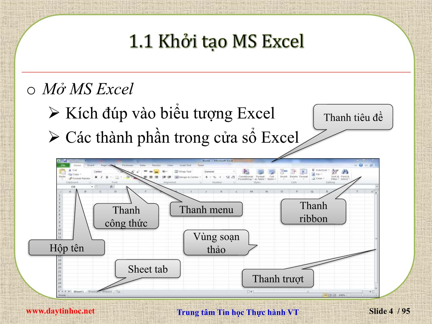Bài giảng Microsoft Excel 2010 trang 4