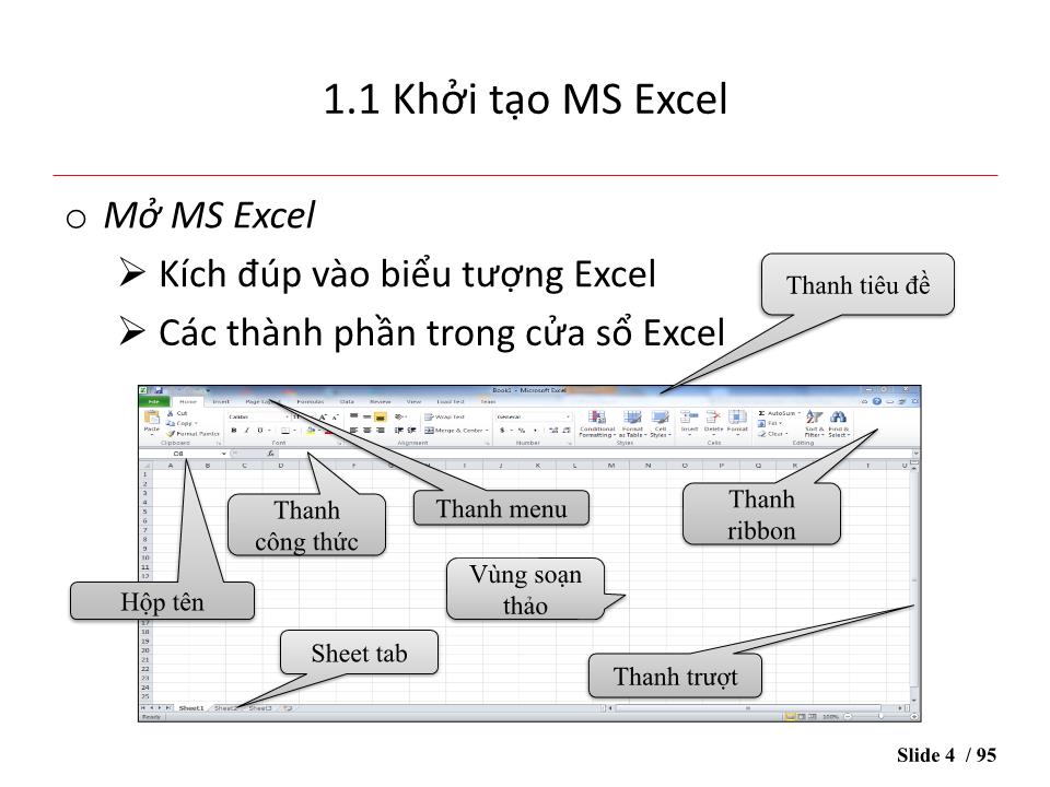 Bài giảng Microsoft Excel 2016 trang 3
