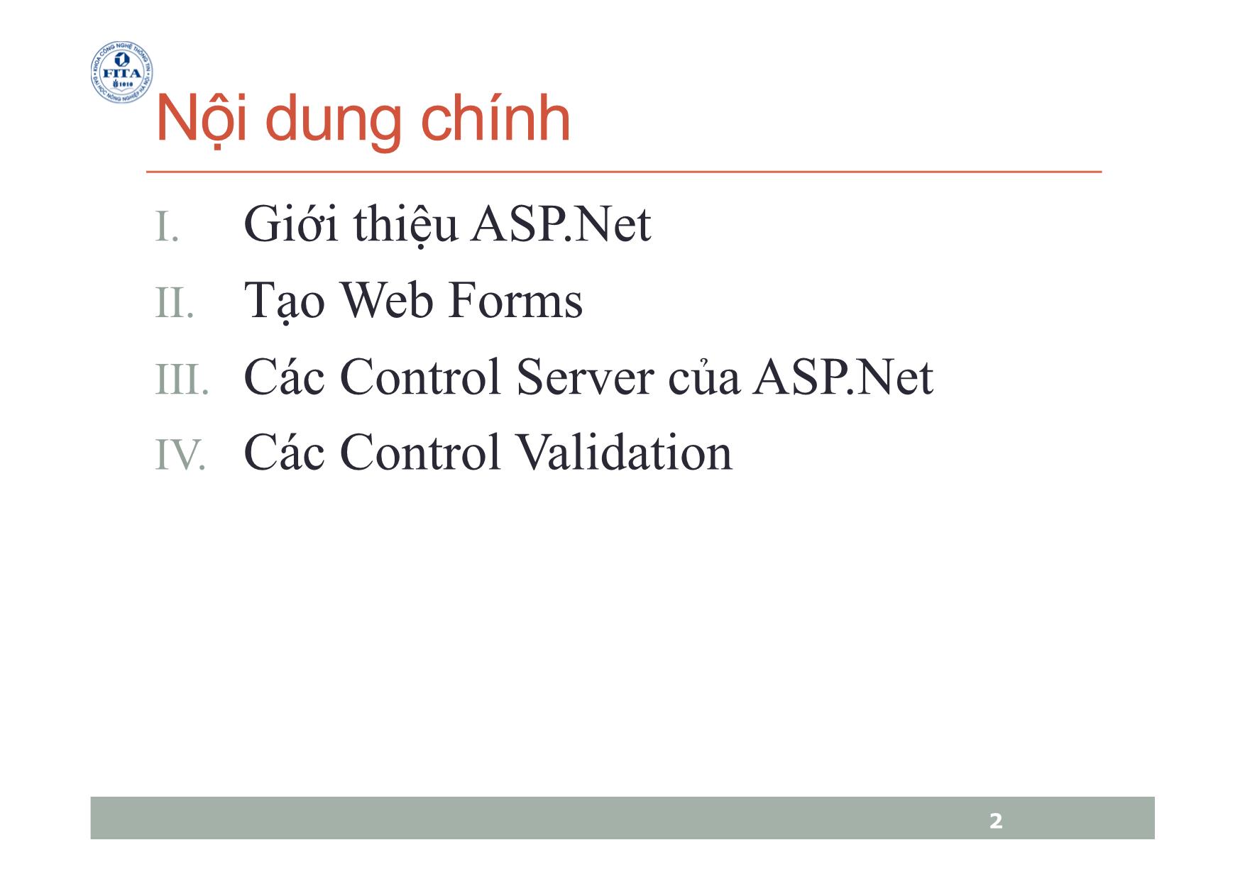 Bài giảng Microsoft.Net Platform - Chương 7: Web Application - Phan Trọng Tiến trang 2