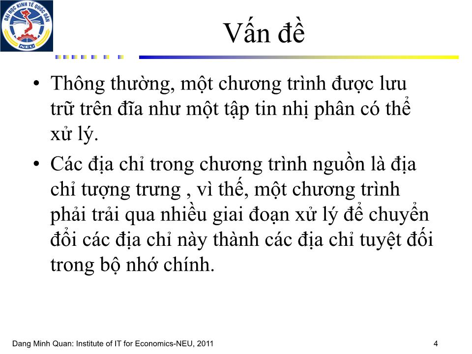 Bài giảng môn học Hệ điều hành - Chương 3: Quản lý bộ nhớ trang 3