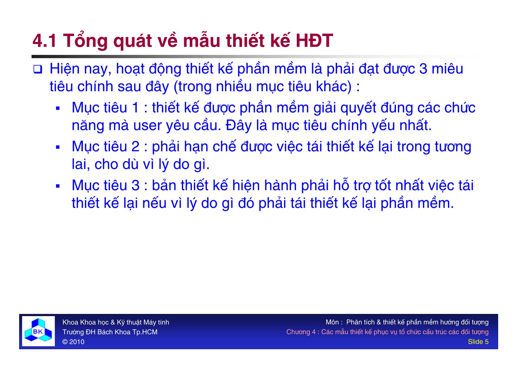 Bài giảng môn Phát triển phần mềm - Chương 4: Các mẫu thiết kế phục vụ tổ chức cấu trúc các đối tượng trang 5