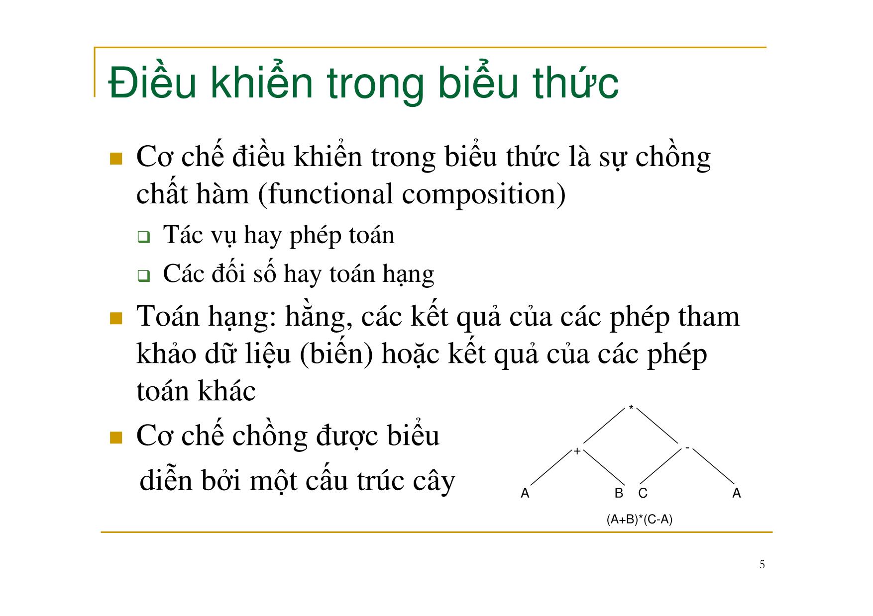Bài giảng Nguyên lý ngôn ngữ lập trình - Chương 3: Cấu trúc điều khiển - Nguyễn Văn Hòa trang 5
