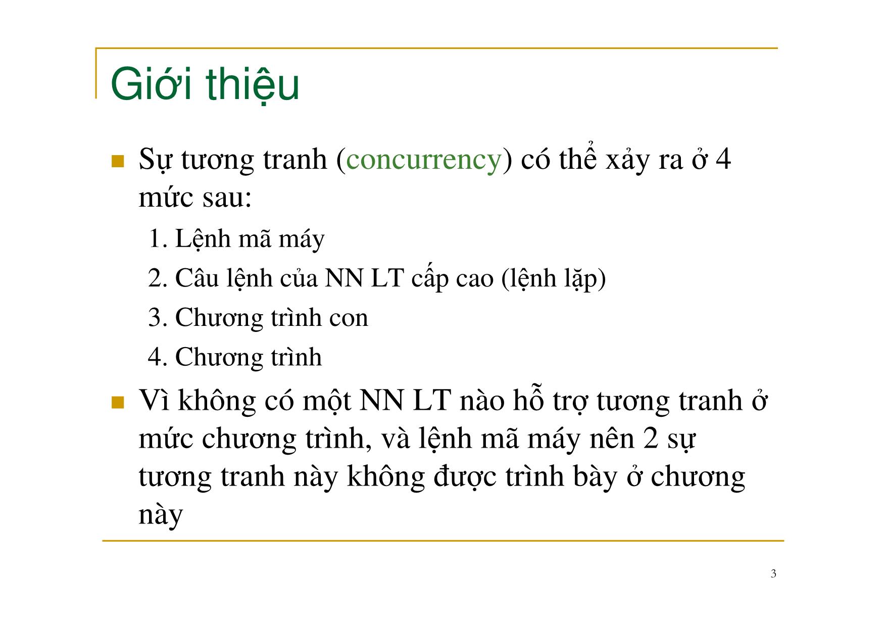 Bài giảng Nguyên lý ngôn ngữ lập trình - Chương 9: Ngôn ngữ lập trình song song - Nguyễn Văn Hòa trang 3