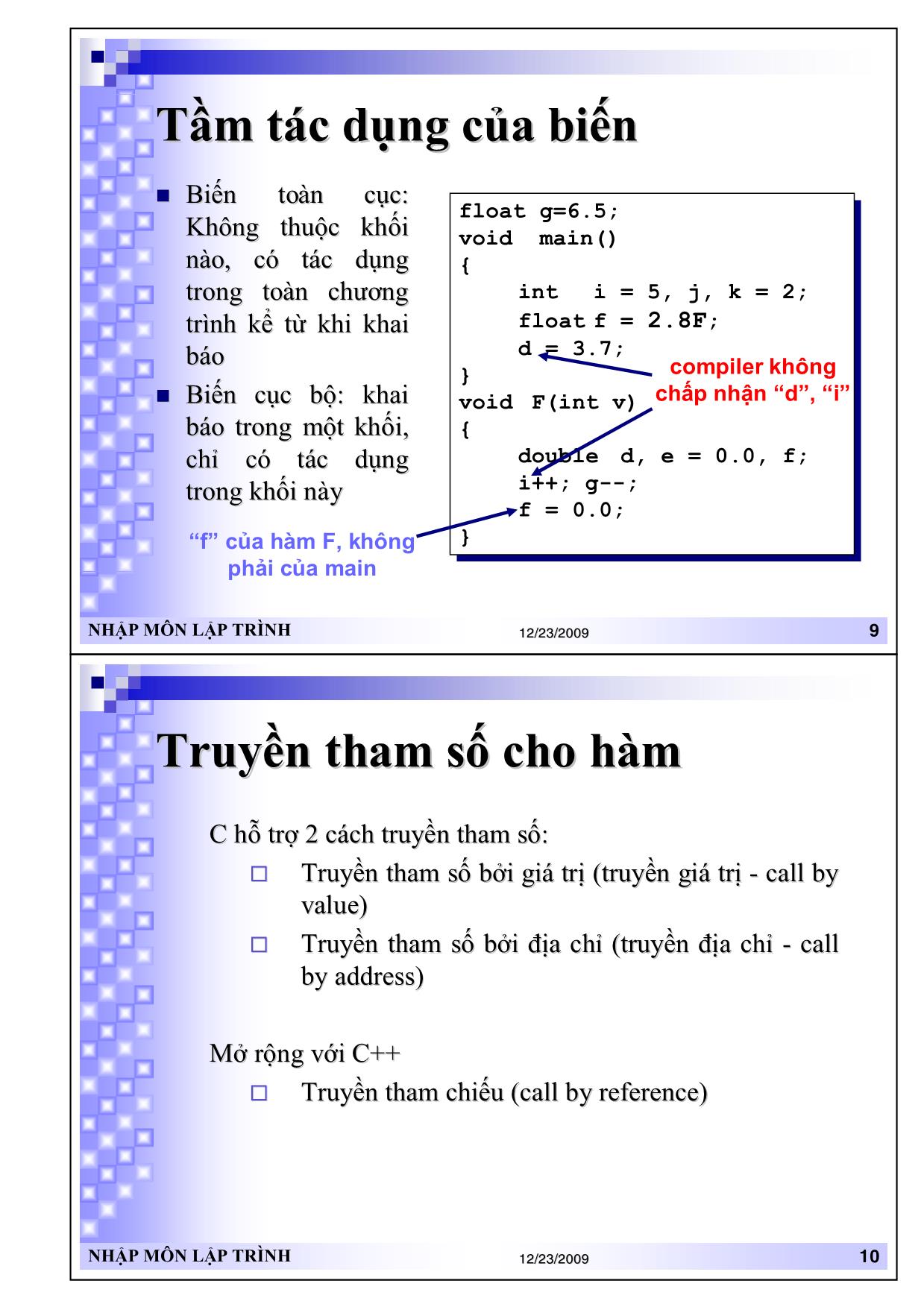 Bài giảng Nhập môn lập trình - Hàm, cấu trúc - Trần Phước Tuấn trang 5