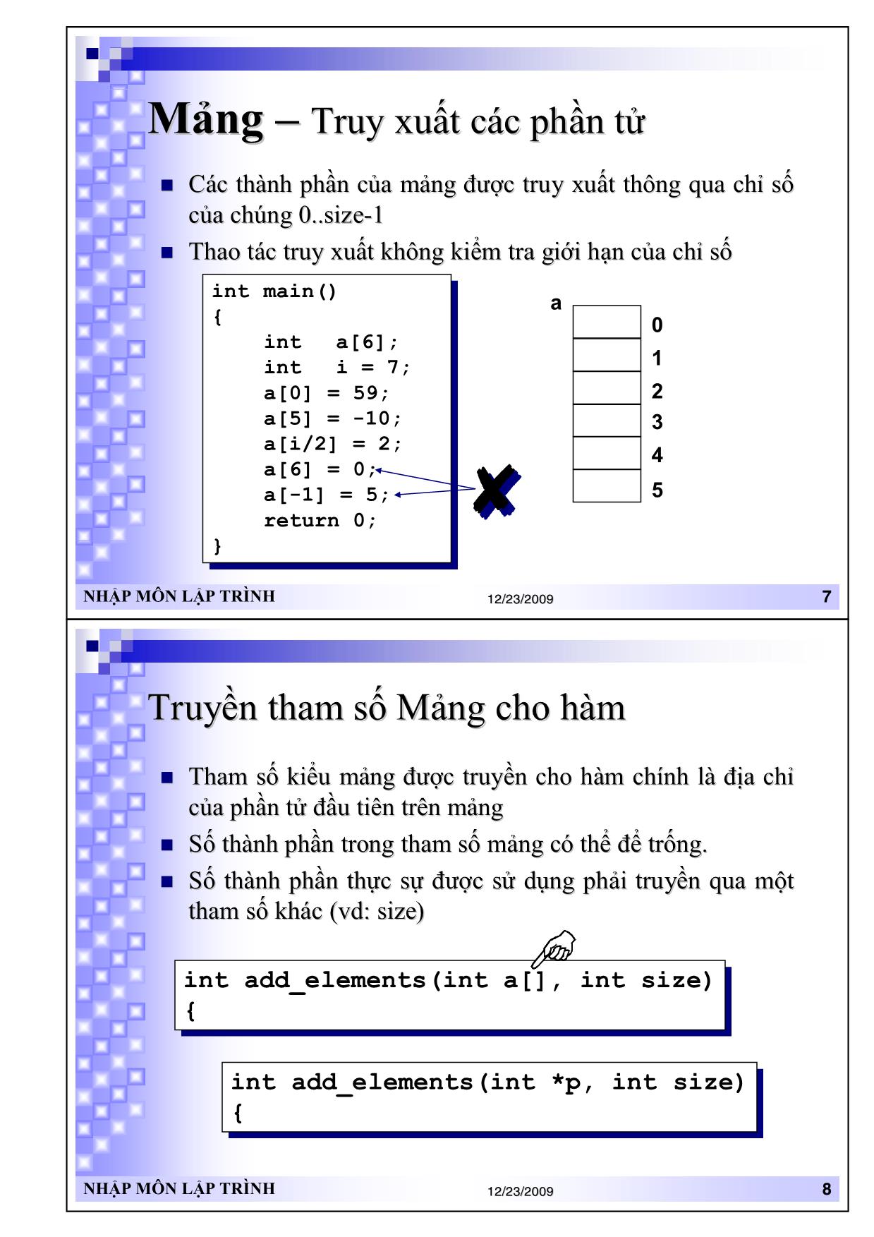 Bài giảng Nhập môn lập trình - Mảng dữ liệu - Trần Phước Tuấn trang 4