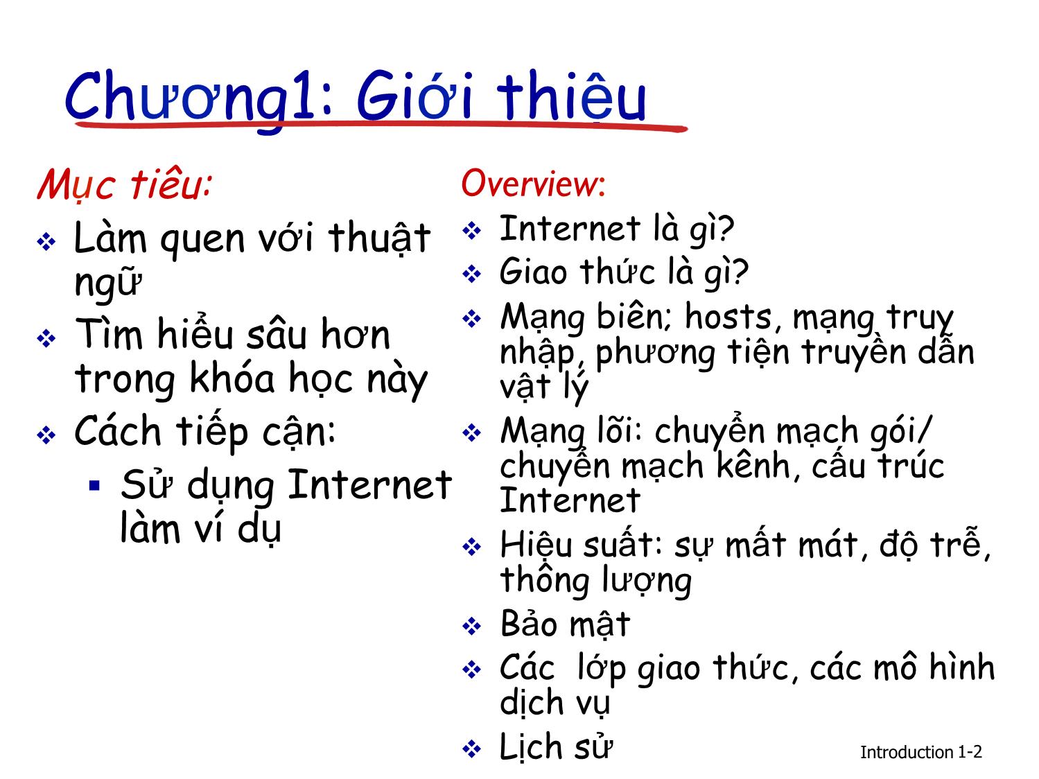 Bài giảng Nhập môn mạng máy tính - Chương 1: Giới thiệu trang 2