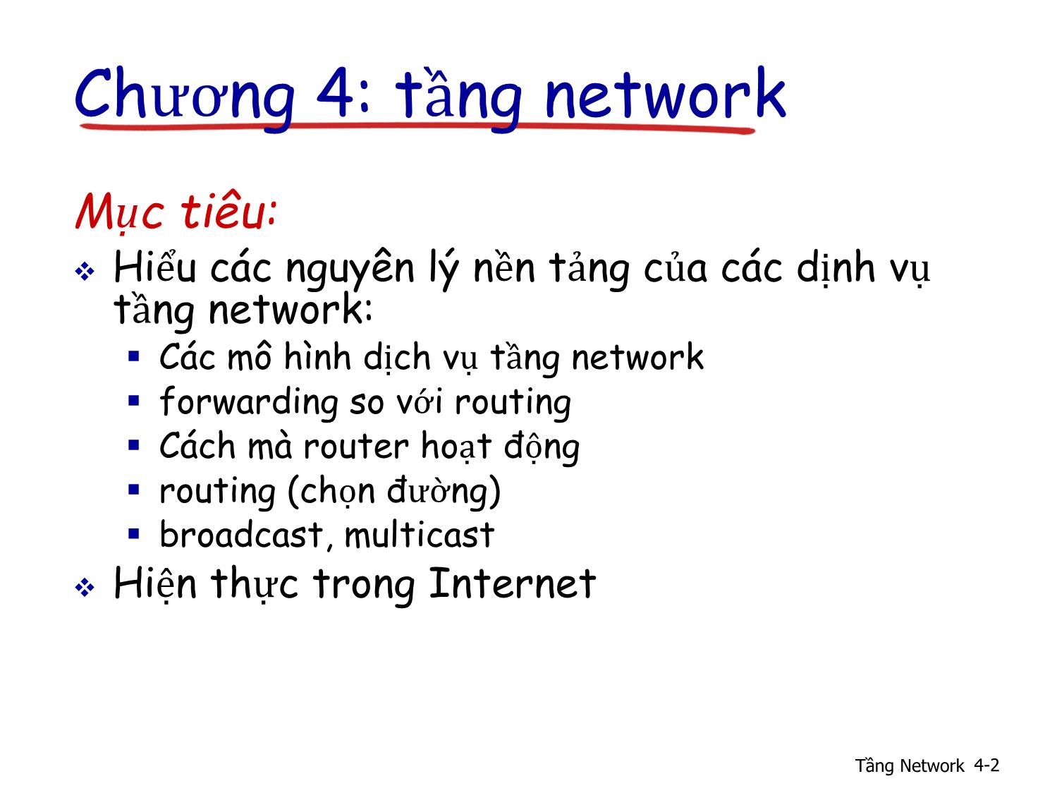 Bài giảng Nhập môn mạng máy tính - Chương 4: Nội dung trang 2