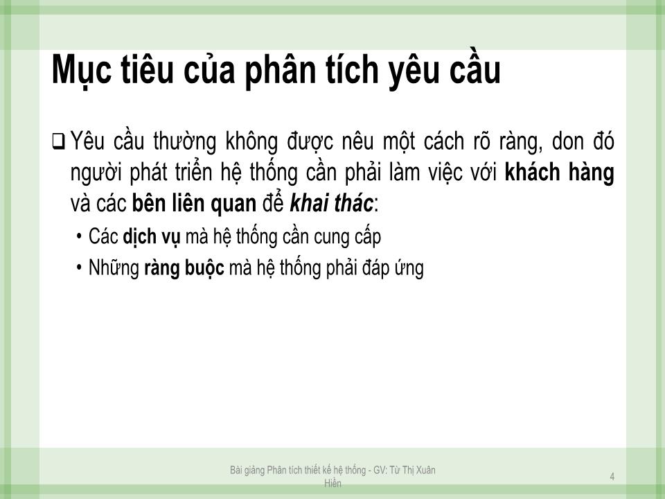 Bài giảng Phân tích thiết kế hệ thống - Chương 2: Mô hình hóa yêu cầu của bài toán sử dụng use case diagram - Từ Thị Xuân Hiền trang 3