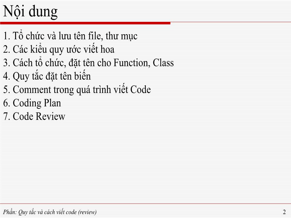 Bài giảng Phát triển ứng dụng - Quy tắc và cách viết code trang 1