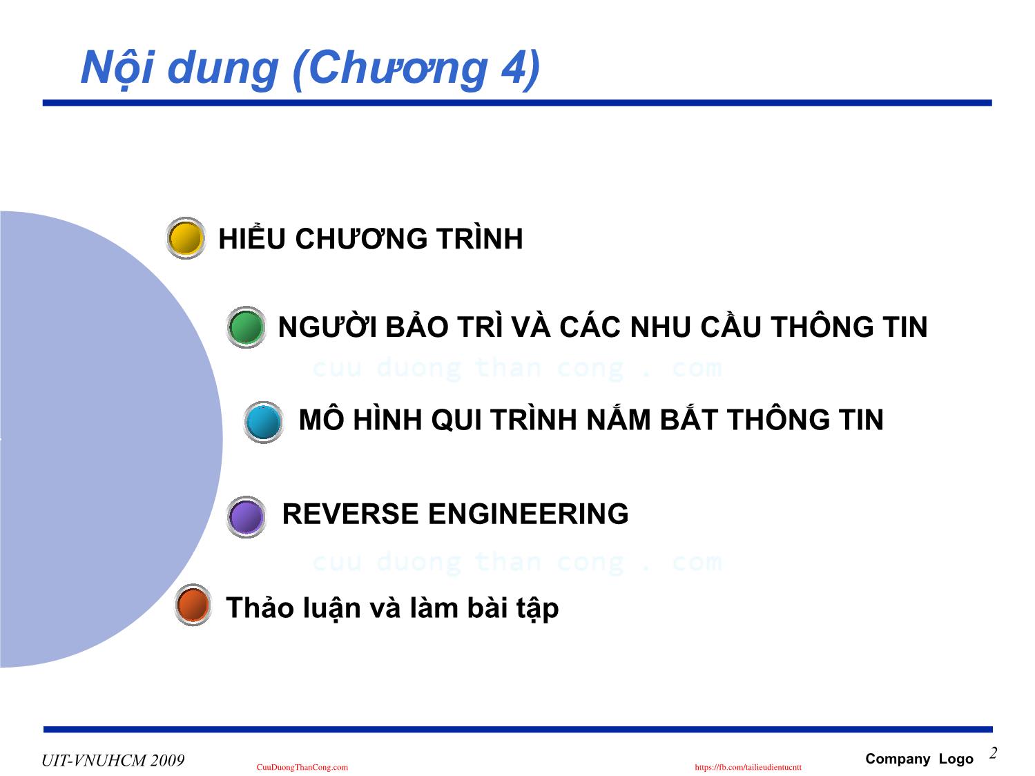 Bài giảng Phát triển vận hành bảo trì phần mềm - Chương 4: Các tác vụ yêu cầu bảo trì - Nguyễn Thị Thanh Trúc trang 2