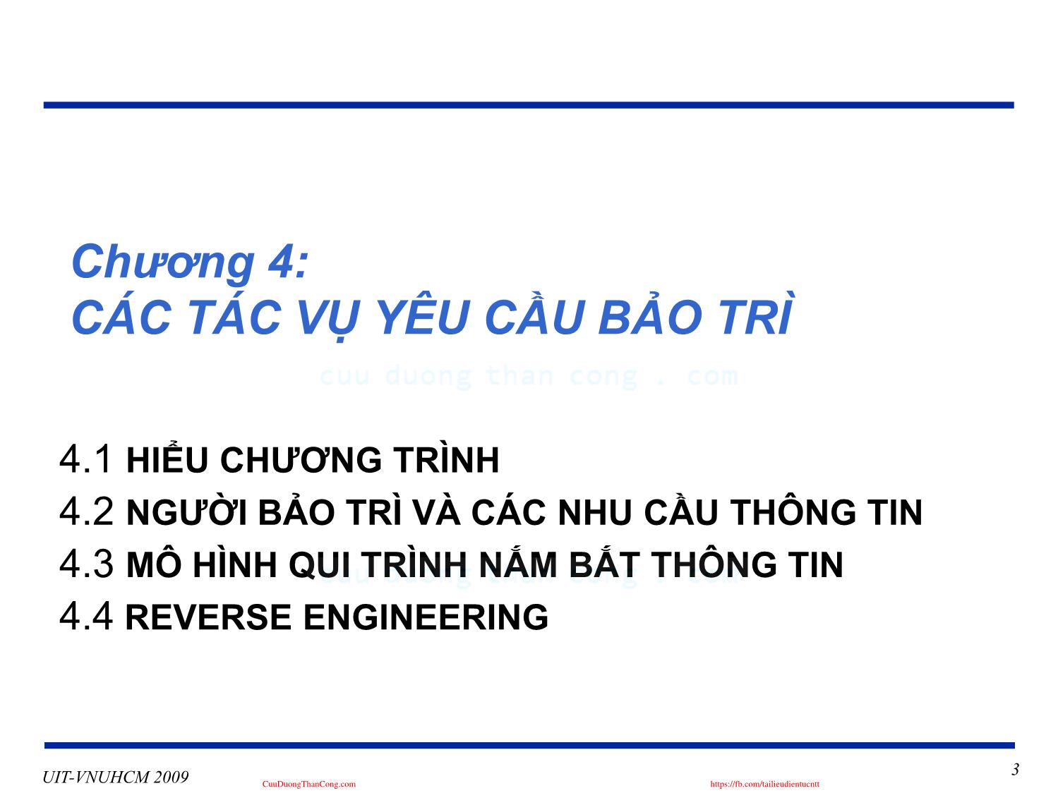 Bài giảng Phát triển vận hành bảo trì phần mềm - Chương 4: Các tác vụ yêu cầu bảo trì - Nguyễn Thị Thanh Trúc trang 3
