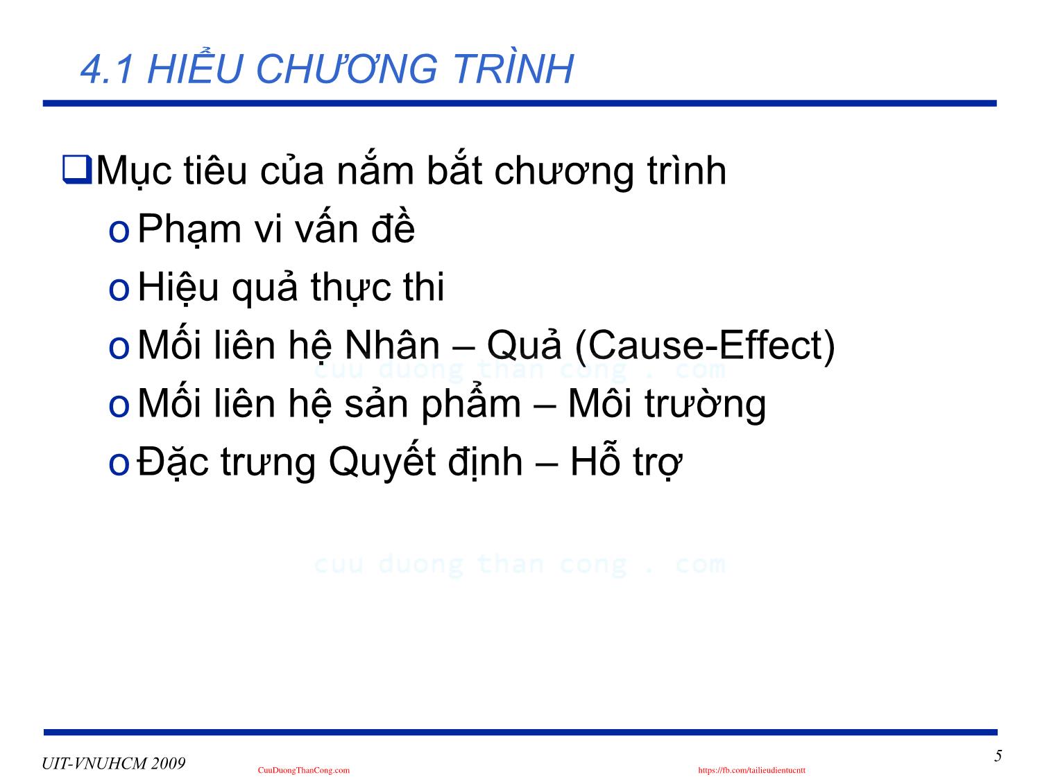 Bài giảng Phát triển vận hành bảo trì phần mềm - Chương 4: Các tác vụ yêu cầu bảo trì - Nguyễn Thị Thanh Trúc trang 5
