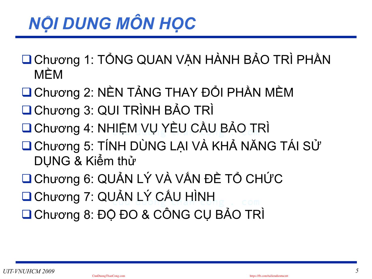 Bài giảng Phát triển vận hành bảo trì phần mềm - Giới thiệu môn học - Nguyễn Thị Thanh Trúc trang 5