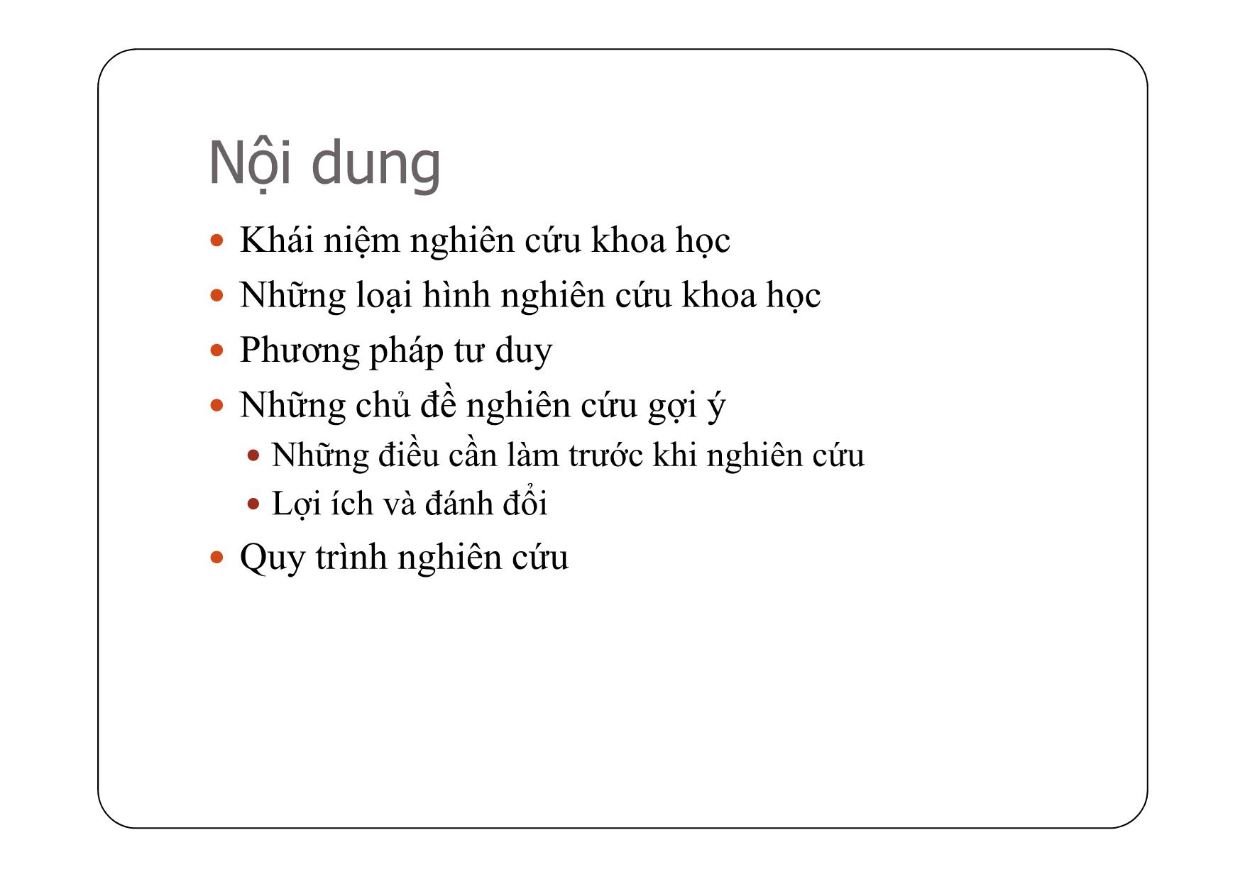 Bài giảng Phương pháp nghiên cứu khoa học cho sinh viên trang 2