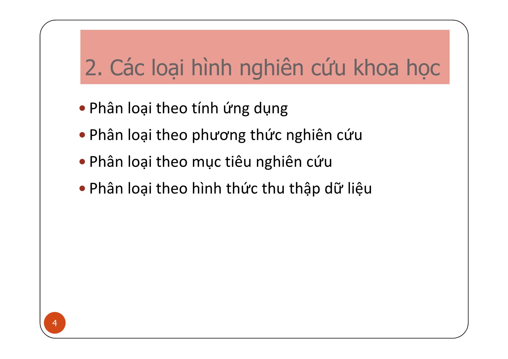 Bài giảng Phương pháp nghiên cứu khoa học cho sinh viên trang 4