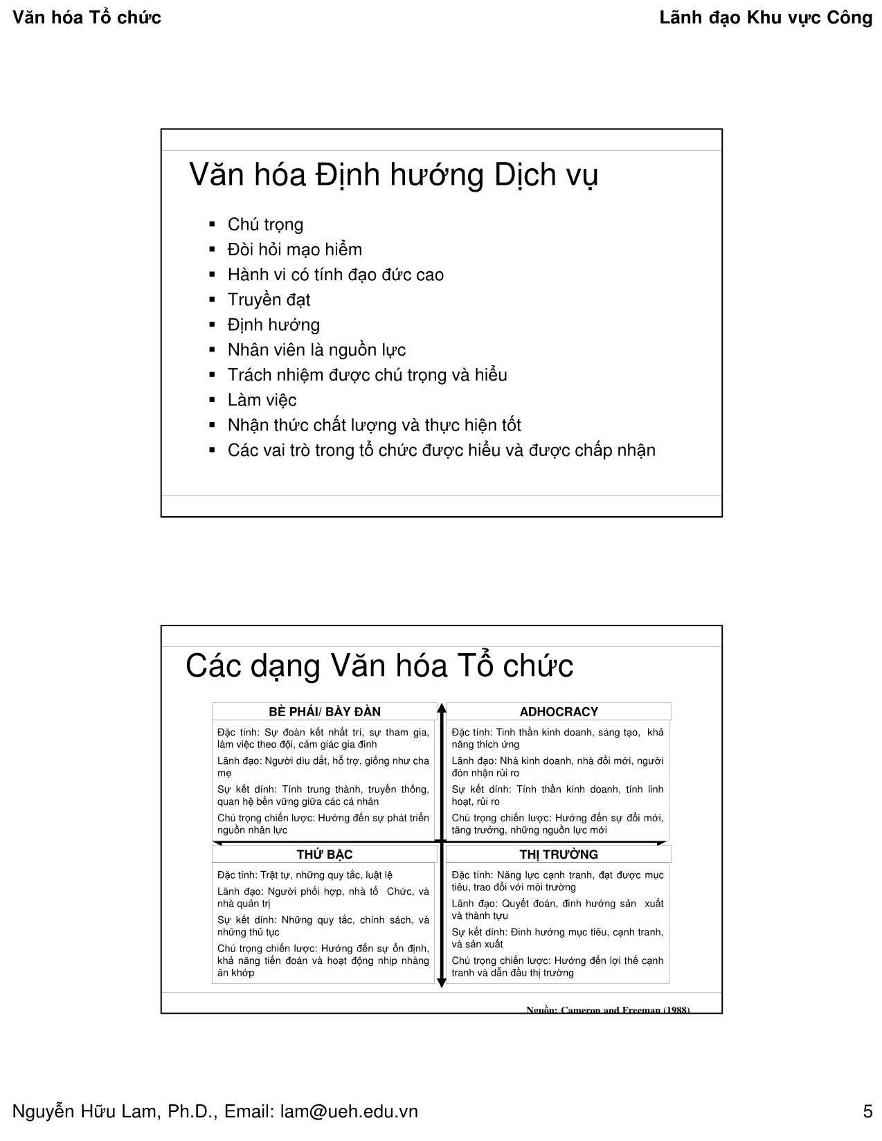Bài giảng Quản lý công - Văn hóa tổ chức - Nguyễn Hữu Lam trang 5
